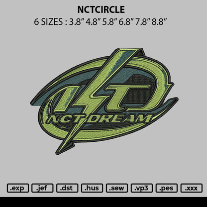 Nctcircle Embroidery File 6 sizes