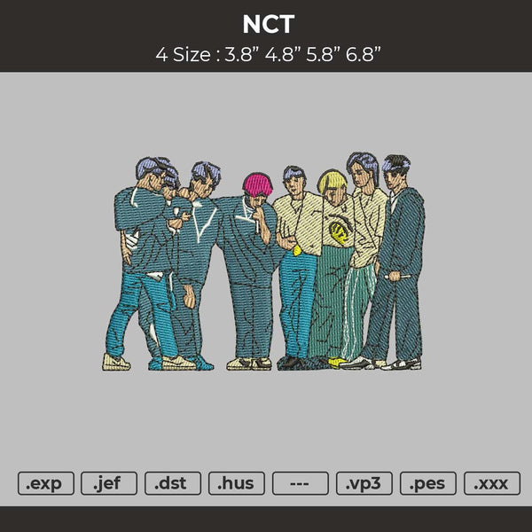 NCT Embroidery File 4 size
