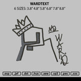 Wardtext Embroidery File 6 sizes