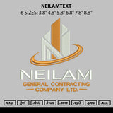 Neilamtext Embroidery File 6 sizes