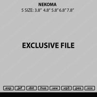 Nekoma Embroidery File 5 sizes