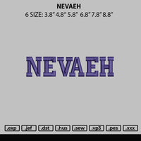 Neveah Embroidery File 6 sizes