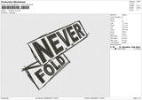 Never 1A Embroidery File 4 size