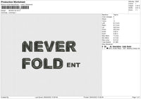 Never 3A Embroidery File 4 size