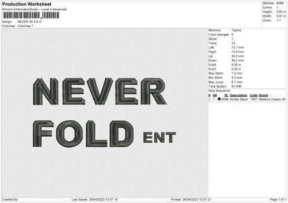 Never 3A Embroidery File 4 size