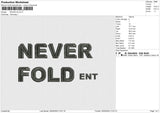 Never 3A Embroidery File 4 size