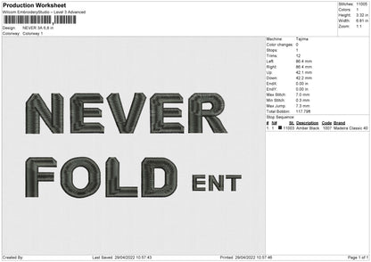 Never 3A Embroidery File 4 size