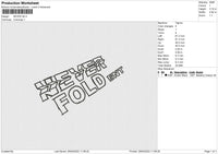 Never 4A Embroidery File 4 size
