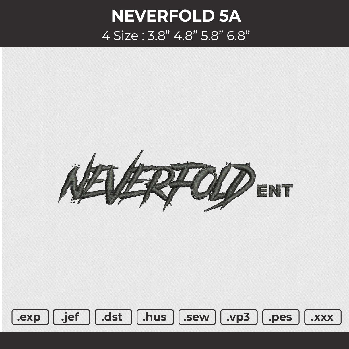 Neverfold 5A Embroidery File 4 size