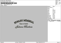 Newarktext Embroidery File 6 sizes