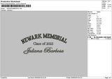 Newarktext Embroidery File 6 sizes