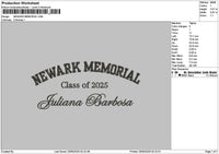 Newarktext Embroidery File 6 sizes