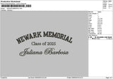 Newarktext Embroidery File 6 sizes