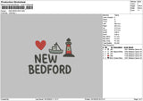 Bedfordtext Embroidery File 6 sizes