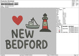 Bedfordtext Embroidery File 6 sizes