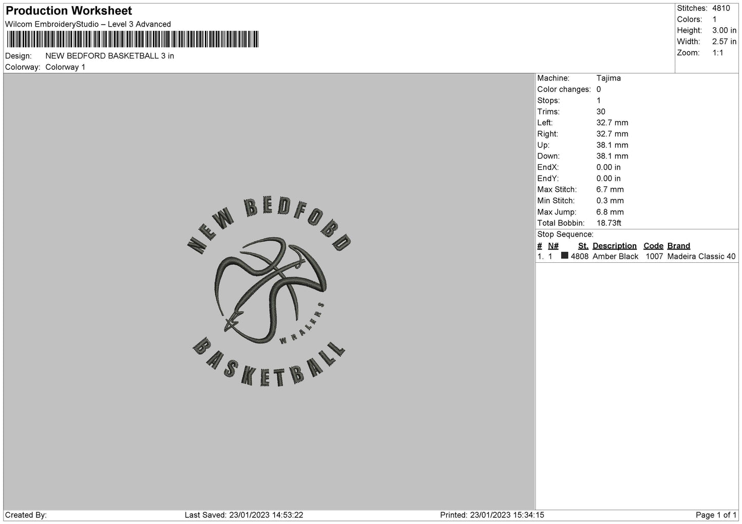 New Bedfrobd Embroidery File 6 sizes