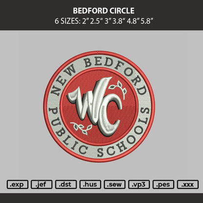 Bedford Circle Embroidery Machine Design File 6 sizes