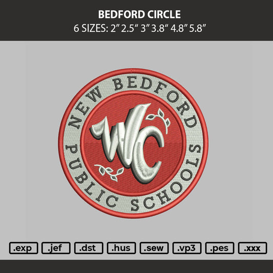 Bedford Circle Embroidery Machine Design File 6 sizes