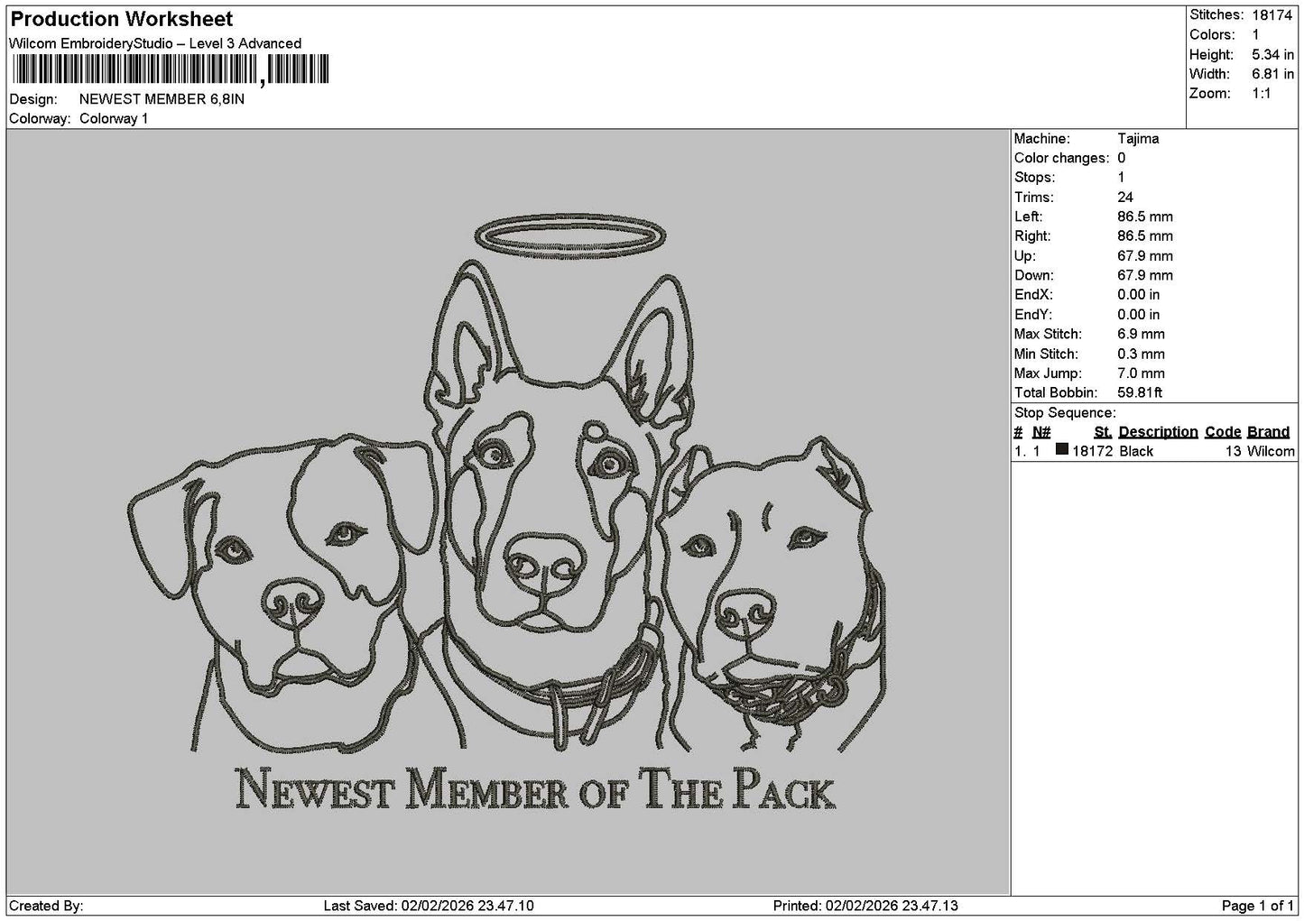 Dogs Outline 0202 Embroidery File 6 sizes