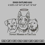 Dogs Outline 0202 Embroidery File 6 sizes