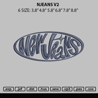 Njeans V2 Embroidery File 6 sizes