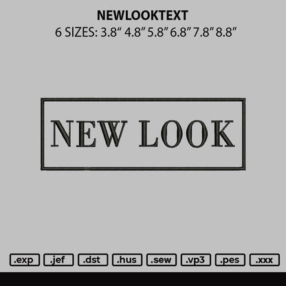 Newlooktext Embroidery File 6 sizes