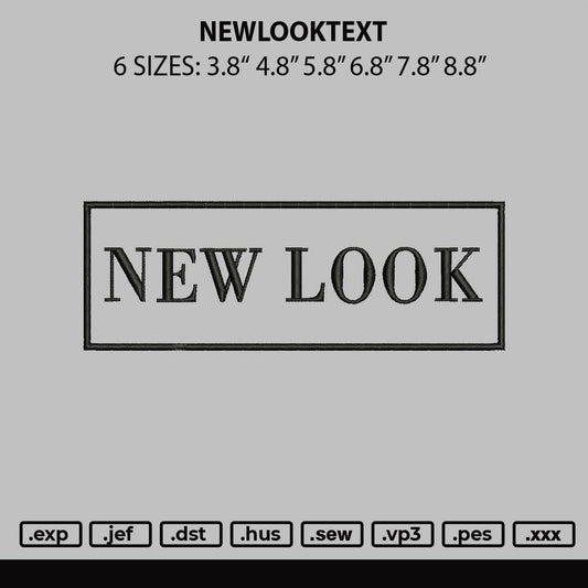 Newlooktext Embroidery File 6 sizes