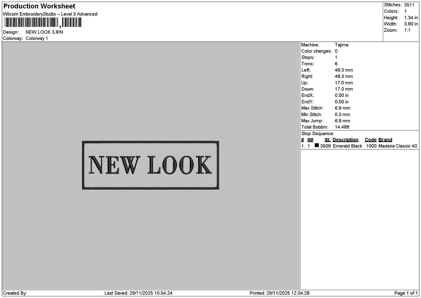 Newlooktext Embroidery File 6 sizes