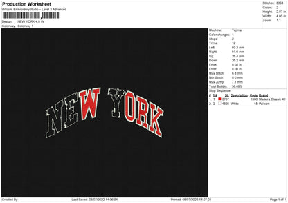 NEW YORK Embroidery