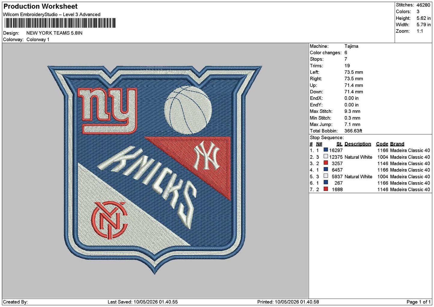 Nytext Teams Embroidery File 6 sizes
