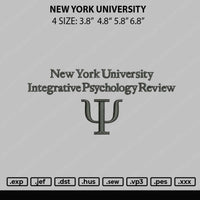 New York Univeristy Embroidery File 4 size