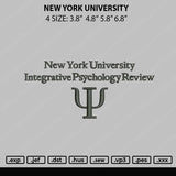 New York Univeristy Embroidery File 4 size