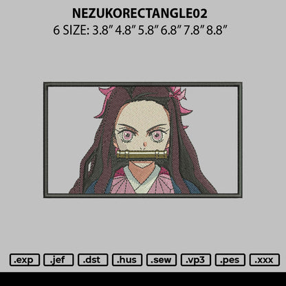 Nezukorectangle 02 Embroidery File 6 sizes
