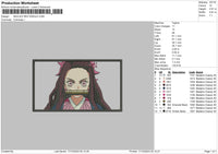 Nezukorectangle 02 Embroidery File 6 sizes