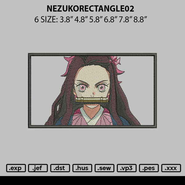 Nezukorectangle 02 Embroidery File 6 sizes