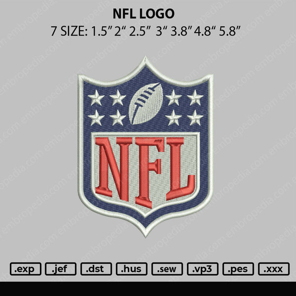 NFL Logo Embroidery File 6 sizes