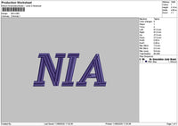 Niatext Embroidery File 6 sizes