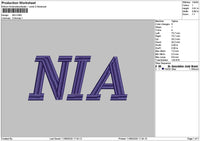 Niatext Embroidery File 6 sizes