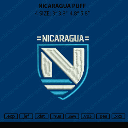 Nicaragua Puff Embroidery File 4 size