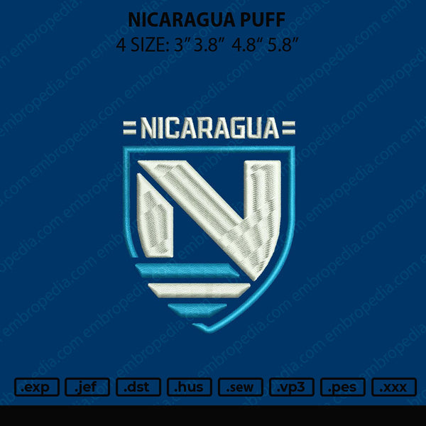 Nicaragua Puff Embroidery File 4 size