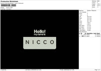 Niccotext Embroidery File 6 sizes