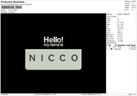 Niccotext Embroidery File 6 sizes