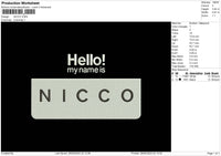 Niccotext Embroidery File 6 sizes