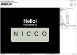 Niccotext Embroidery File 6 sizes
