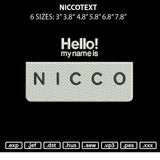 Niccotext Embroidery File 6 sizes