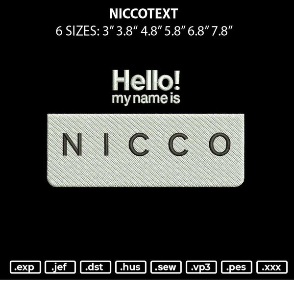 Niccotext Embroidery File 6 sizes
