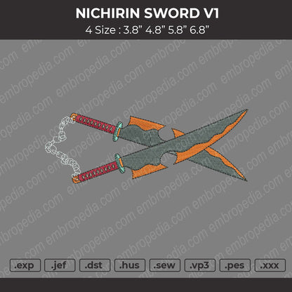 Nichirin Sword V1 Embroidery File 4 size
