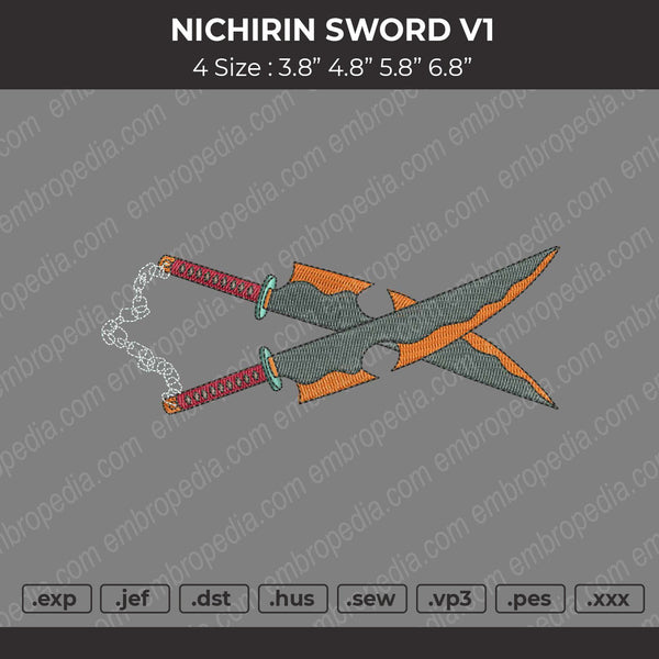 Nichirin Sword V1 Embroidery File 4 size