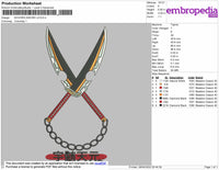 Nichirin Sword V2 Embroidery File 4 size