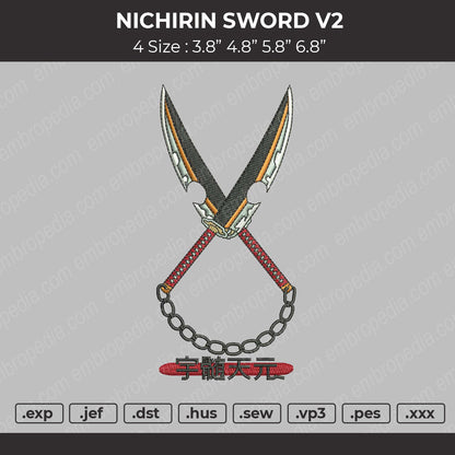 Nichirin Sword V2 Embroidery File 4 size
